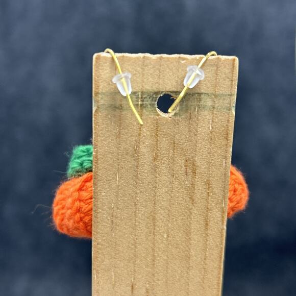 NEW Handmade Crochet Pumpkin Earrings by Elevate Crochet - Picture 3 of 9